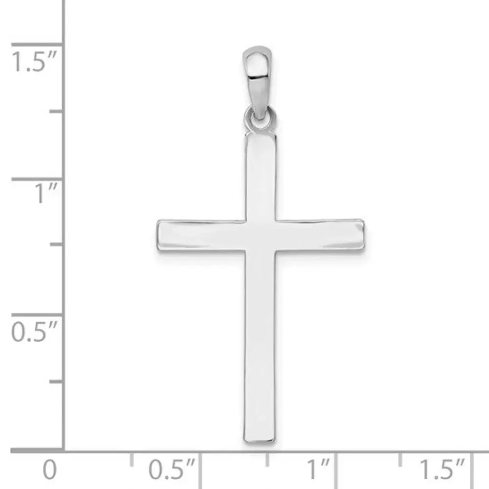 De-Ani Sterling Silver Rhodium-Plated Polished Latin Cross Pendant